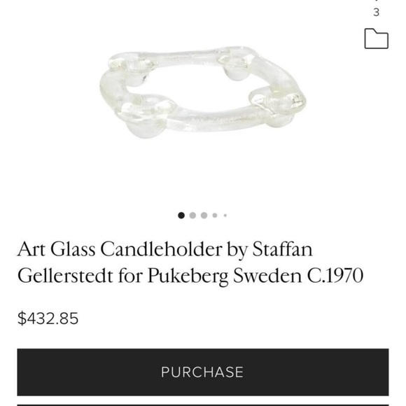 1970s Swedish Glass Candle Holder - Picture 5 of 5